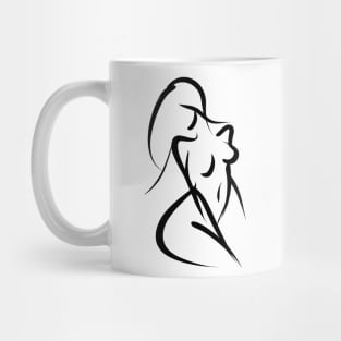 Stick figure woman in black ink Mug